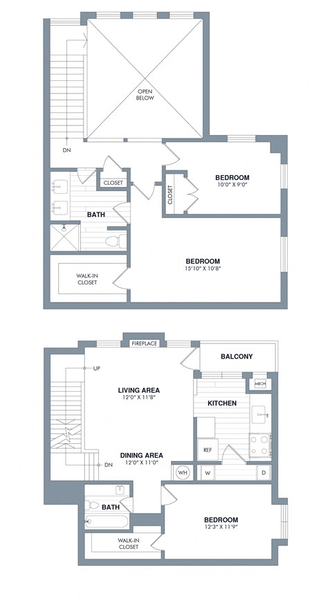Owings Park Oak Floor Plan at Owings Park Apartments, Maryland, 21117